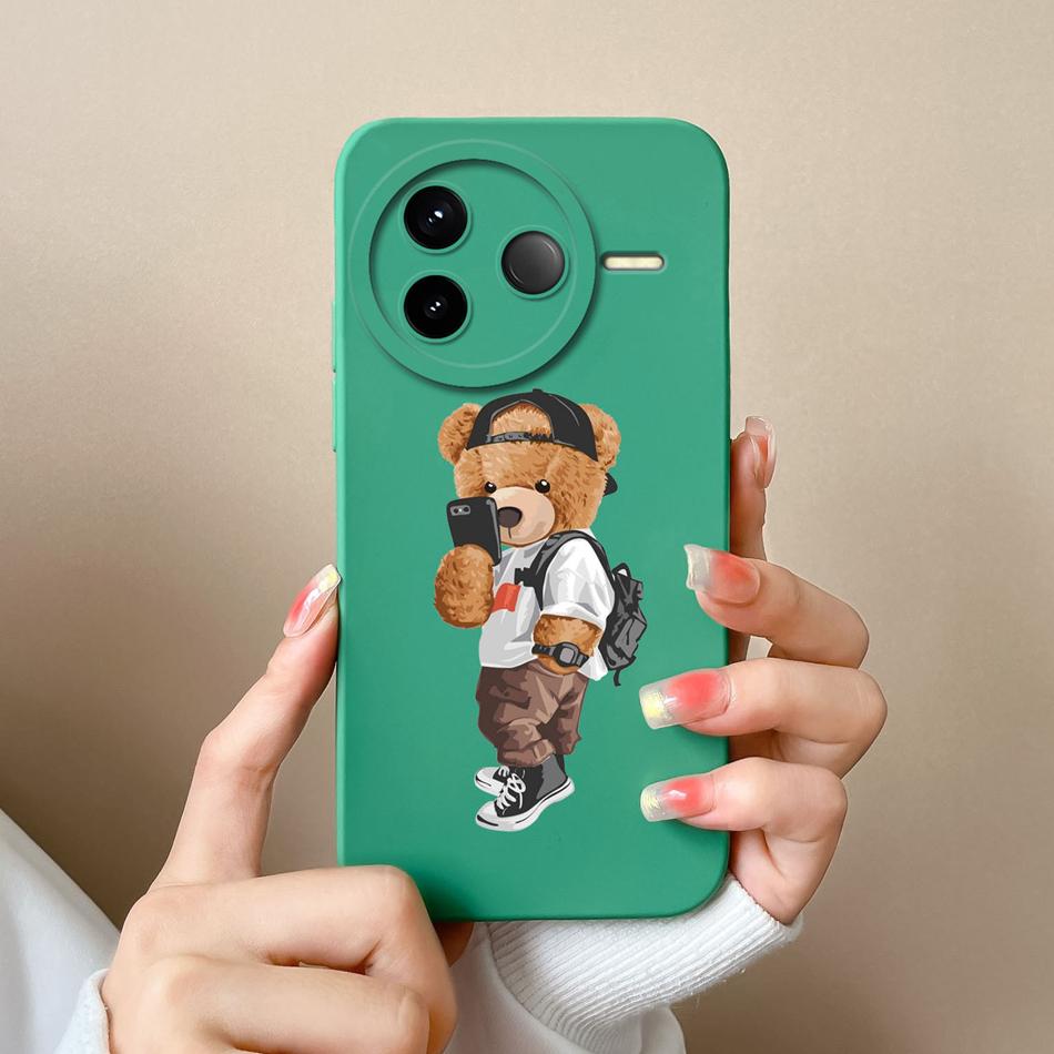 Case For POCO F7 Pro Ultra Pretty Flowers Soft Smooth Liquid Silicone Upgrade Lens Protection Shockproof Back Cover For Girls