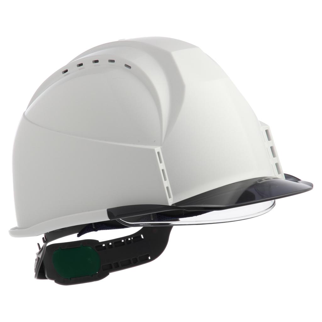 Cască Sumibe Techno Plastics Seria KKC3 cu Ventilație Vizieră Transparentă Căptușeală din Polistiren Găuri, Vizieră, Față, KKC3S-B-SWH-S