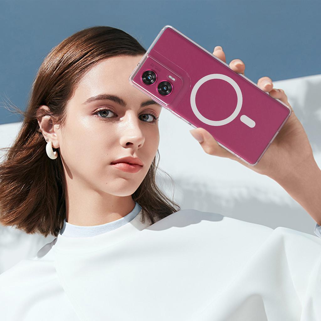 For Motorola Moto G35 5G Clear Phone Case Compatible with MagSafe TPU+Acrylic Back Cover