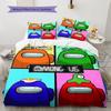 Among Us Custom Name Pattern Bedding,Quilt Set Quilt Cover Pillowcase Home Birthday Gift(1 * Duvet Cover + 2 * Pillowcase, Without Core)