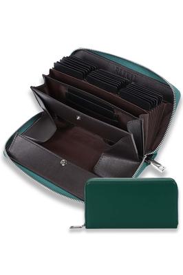 RLYKAL Long Garcon Large Holds 26 Coin Green Green Garcon Women's Wallet, Style, Capacity, Cards, Slip, Multi-Function, (Chrome WR22, Style)