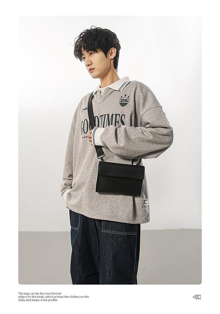 Unisex Korean Style Trendy Square Crossbody Bag Neutral Shoulder & Phone Envelope Bag