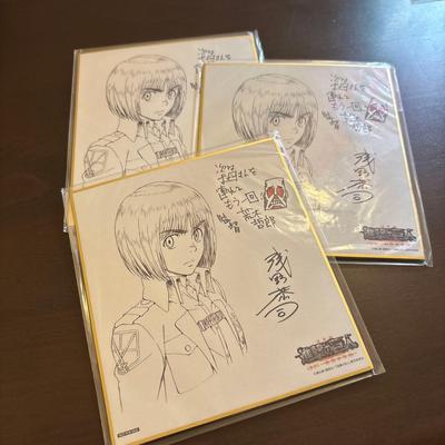 [USED] Attack On Titan Armin Movie Admission Bonus: Special Mini Shikishi (illustrated Board) - 3 Pieces