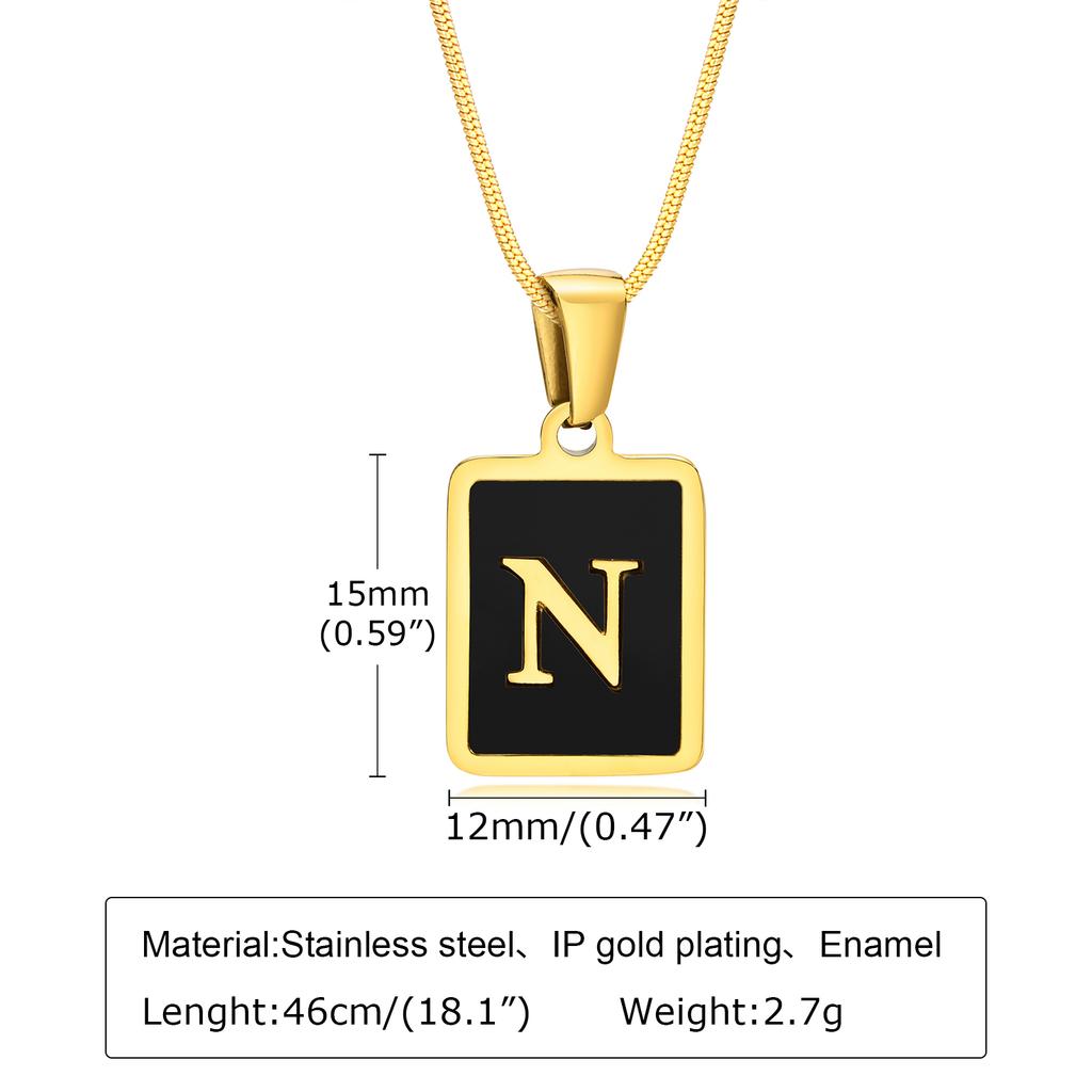 Letter Initial Pendant Necklace Women Stainless Steel Jewelry Alphabet Collar Birthday Party Mom Girlfriend Valentine's Day Gift
