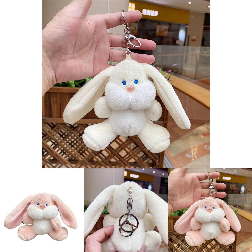 Adorable Plush Bunny Keychain Cute Stuffed Animal Backpack Charm Gift Toy