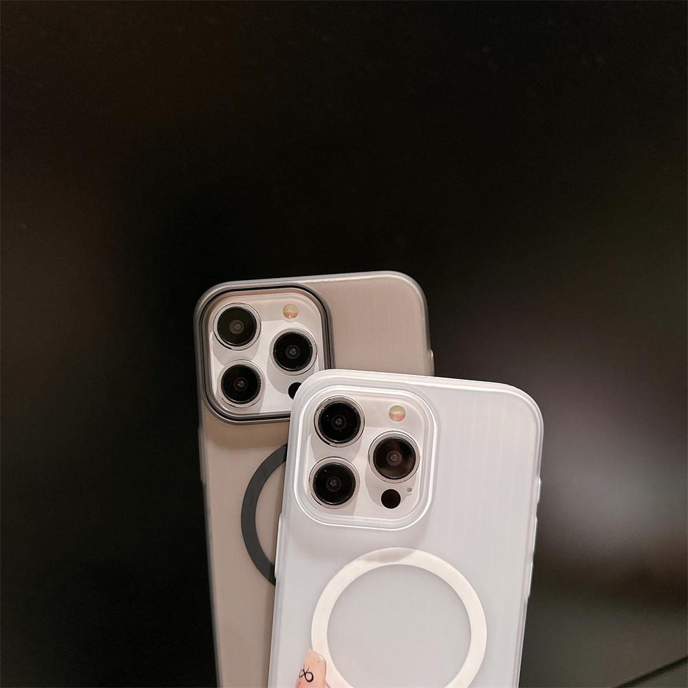 Fashion Translucent Magnetic Case For Magsafe Wireless Charging For iPhone 15 14 Plus 13 12 Pro Max Shockproof Bumper Back Cover
