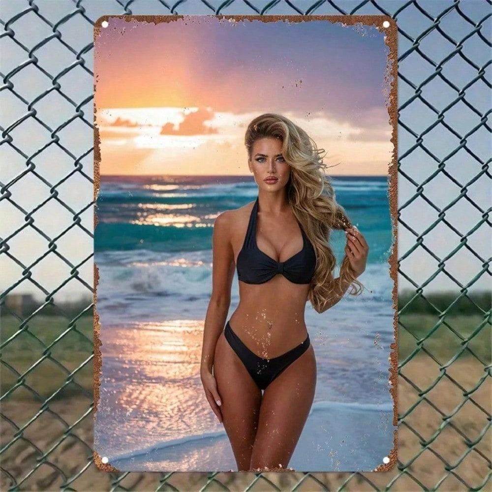 Rustic Beach Sunset Metal Wall Art for Living Room