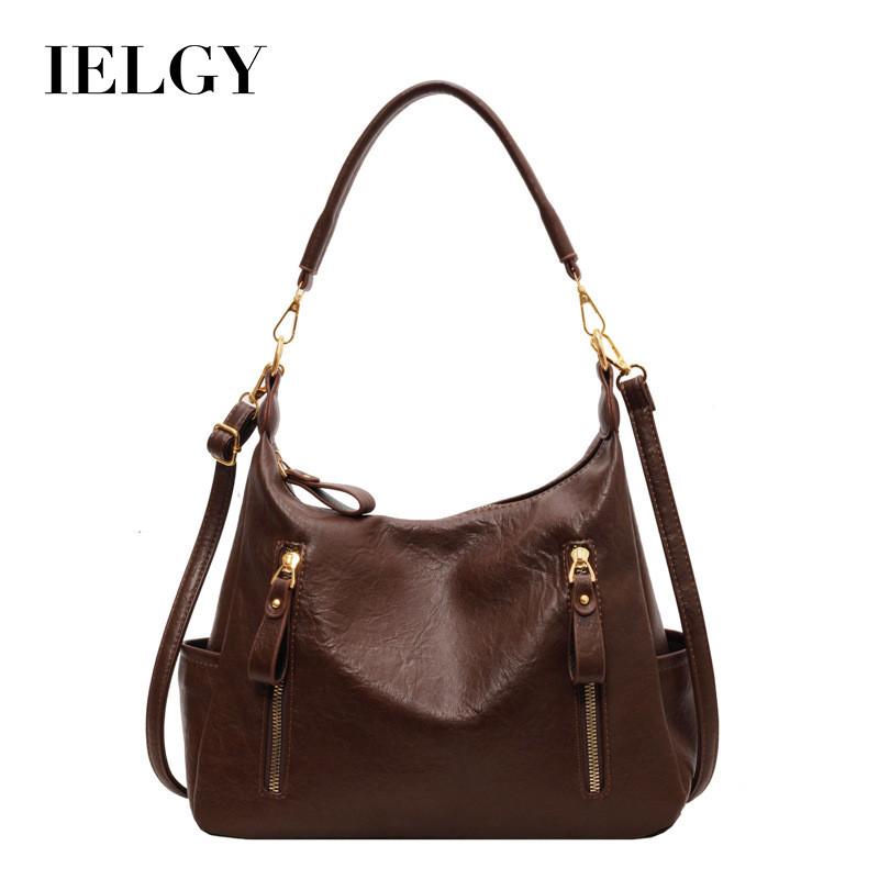Ielgy Large Capacity Ladies Retro Shoulder Bag Fashion Cross-body Commuter Bag
