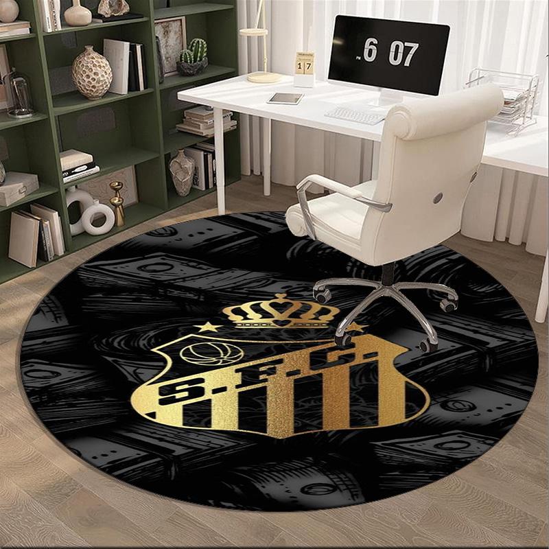 1 Stück runder Teppich Fc Wappen Design Gedruckter Runder Teppich, Teppich für Home Office, Runder Stuhlteppich, Dekorativer Teppich Fan Geschenke Weihnachtsgeschenk
