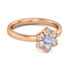 Moonstone Floral Cluster Ring - 925 Sterling Silver Rose Gold Vermeil