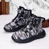 2025 Boys' Camouflage Cotton Winter Boots: Velvet-Lined, Waterproof, Anti-Slip, Warm Snow Shoes