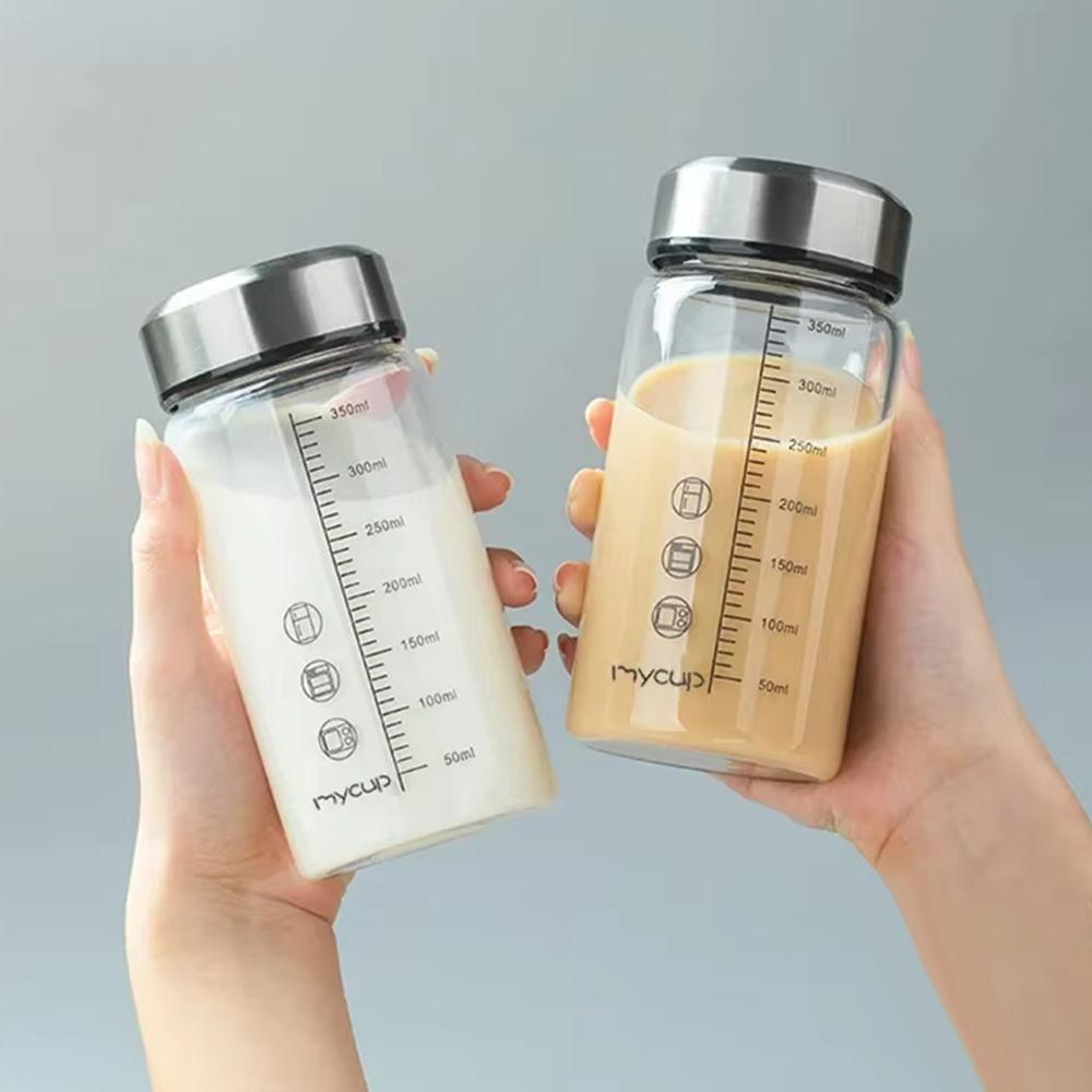 

Reusable Glass Milk Water Bottle Portable Sports Water Bottle New Milk Tea Cup