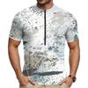 Herren Kurzarm Radtrikot Atmungsaktiv Schnelltrocknend Rundhalsausschnitt Reißverschluss Vorne Leichtes Sportshirt für Outdoor-Fahrten