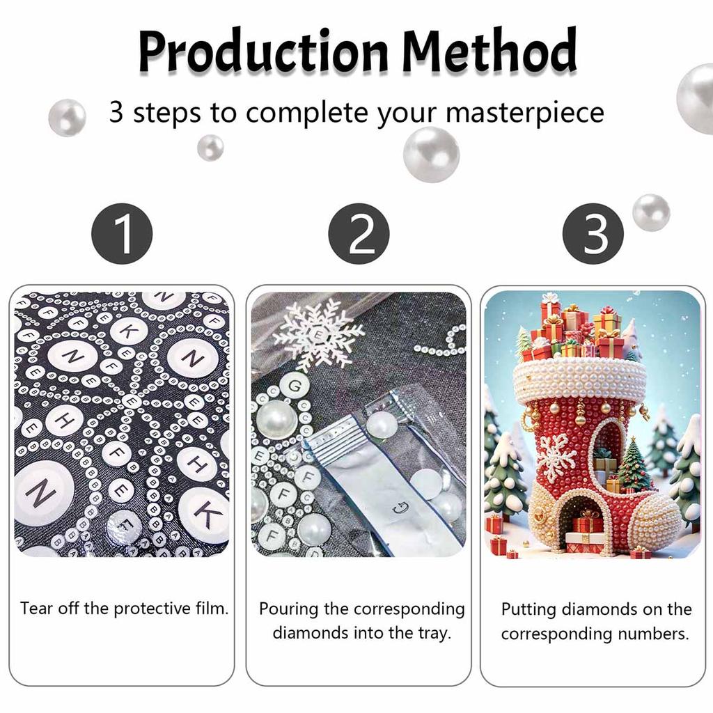 Christmas pearl painting art painting kit festive gift stocking handmade diy home decoration painting