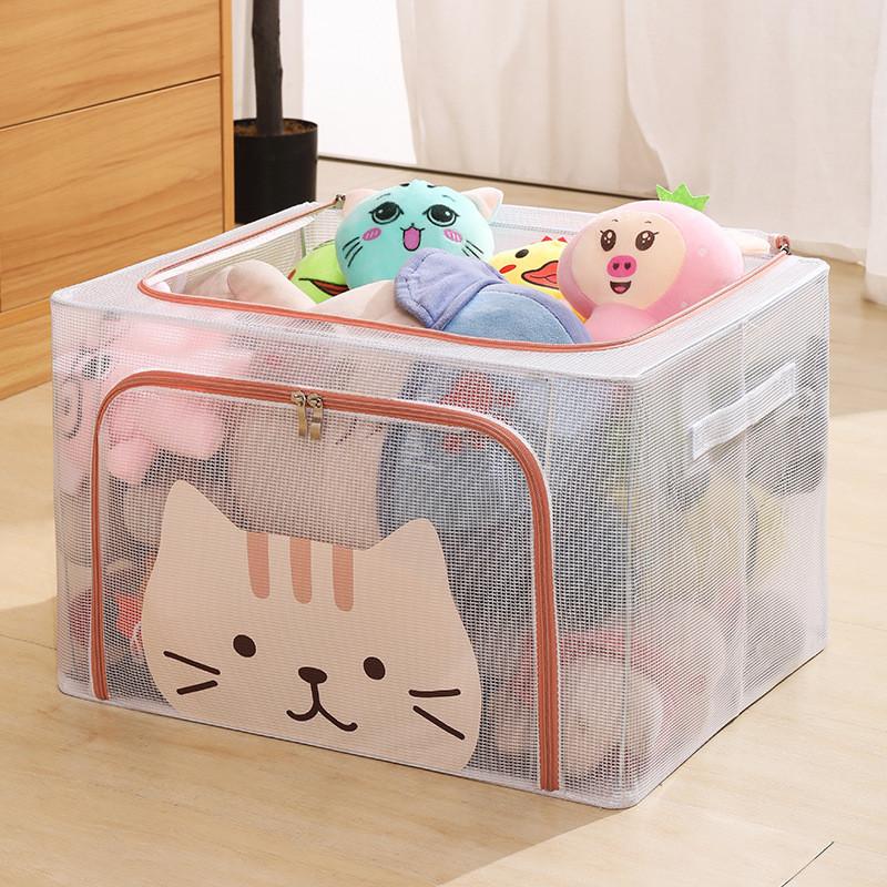 Transparent Storage Box Foldable Large Capacity Clothes Organizer For Bedroom And Closet
