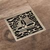 Desagüe de Piso de Baño Cuadrado 10 cm Bronce Antiguo Desagüe de Ducha Cepillado 4 Pulgadas Descarga por Gravedad Balcón Desagües de Drenaje de Baño