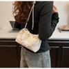 Vintage Pleated Pearl Chain Sling Shoulder Bags Soft Leather Crossbody Bags for Women  New Chinese Fashion Female Handbags