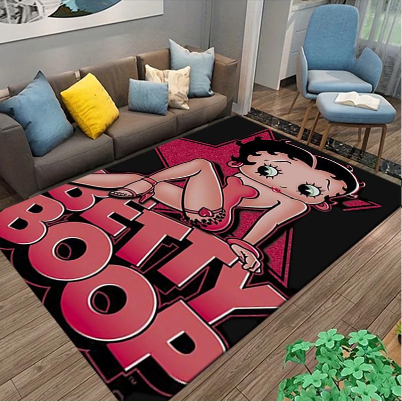 1pc Office Printed Area Carpet, Betty Boop Rug, Home Sofa Chair Mat For Christmas and Halloween Décor