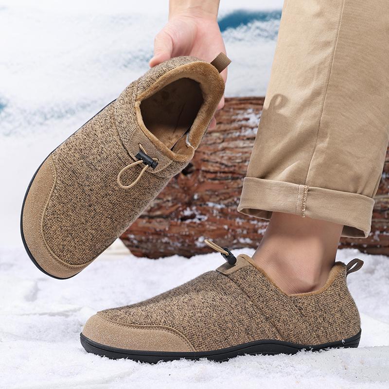 Winter Men Slippers Cotton Plus Fur Shoes Women Snow Outdoor Warm Fur Sneakers Non-slip Warm Furry  Footwear Thick Platform Winter Slides
