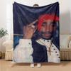 1 Stück 2Pac Hip Hop Decke Weich Leicht Ganzjahres Mehrzweck Überwurf für Sofa, Bett, Büro & Picknicks, Französischer Stil mit Ikonischem Albumcover & Zitaten