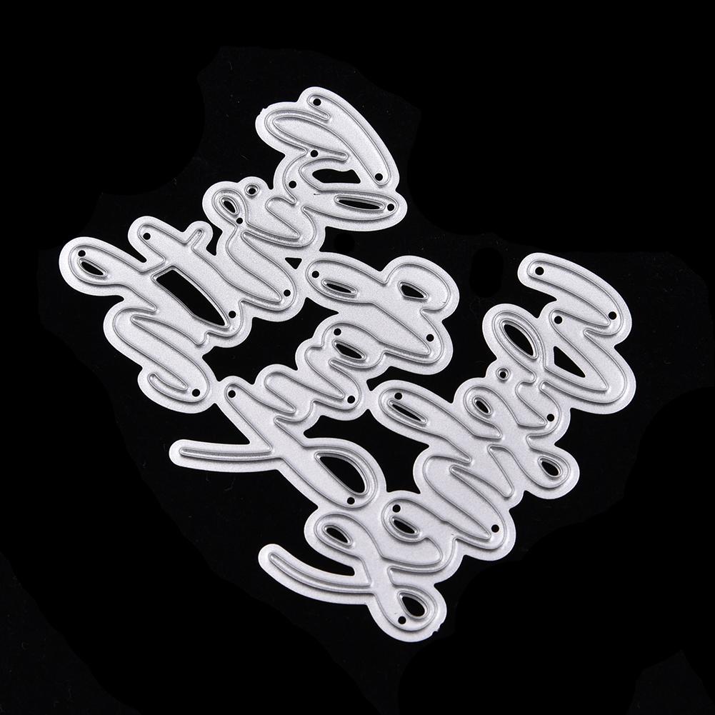 Alphabet Phrase Framework Metal Silvery Stencil Embossing Cutting Dies For Diy Scrapbooking Paper Album Cards Making