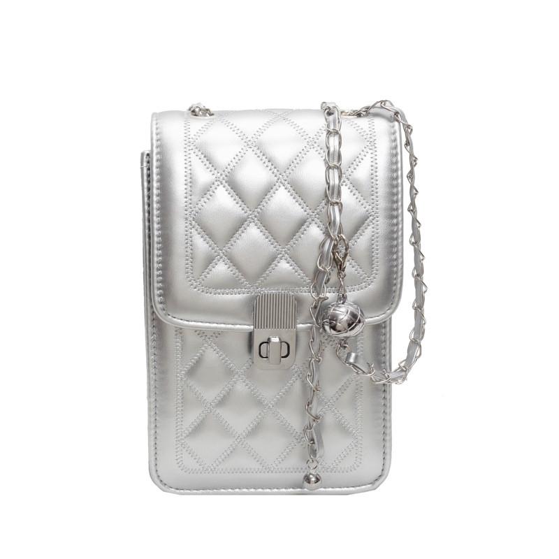 

Stylish 2024 Summer Women s Chain Lock Shoulder Bag In Minimalist Small Square Design Silver