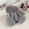 Winter Hanging Neck Soft Cute Kids Gloves Knitted Mittens Thick Warm
