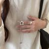 Metal Flower Flower Pendant Necklace Brown Stone Long Sweater Chain  For Women