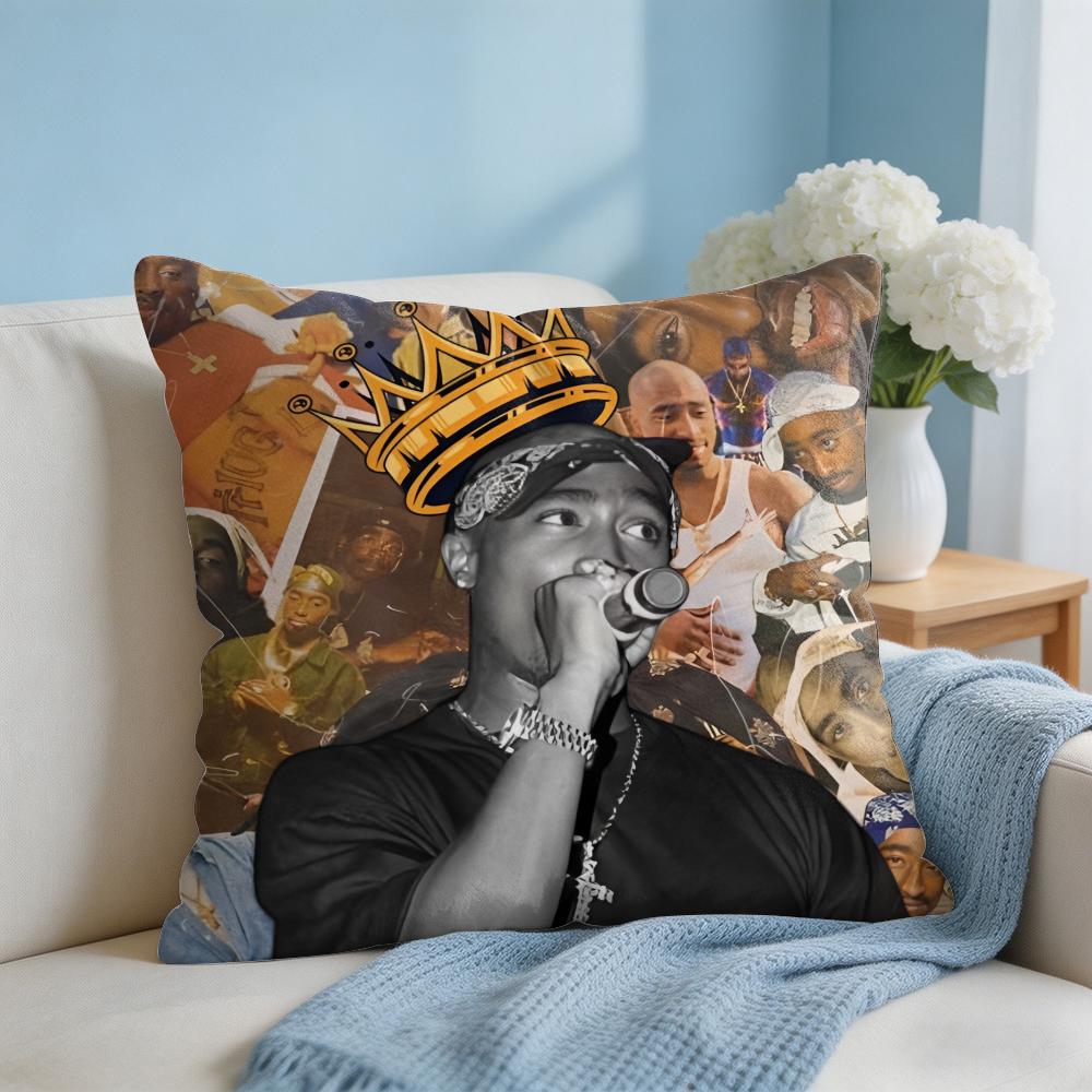 Cool TTupac Pac SShakur Cushion Cover Square Pillow Bedroom Sofa Leisure Comfort Living Room Home Decoration X