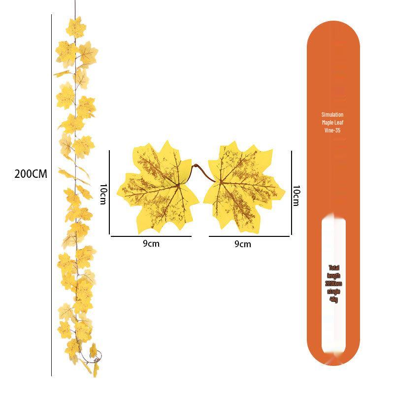 Artificial Maple Leaf Rattan Home Decor: Scenic Atmosphere Arrangement