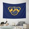 A blue shield with yellow "LA", a star, and "Galaxy FC" text. Patterned tapestry for bedroom and living room home decor