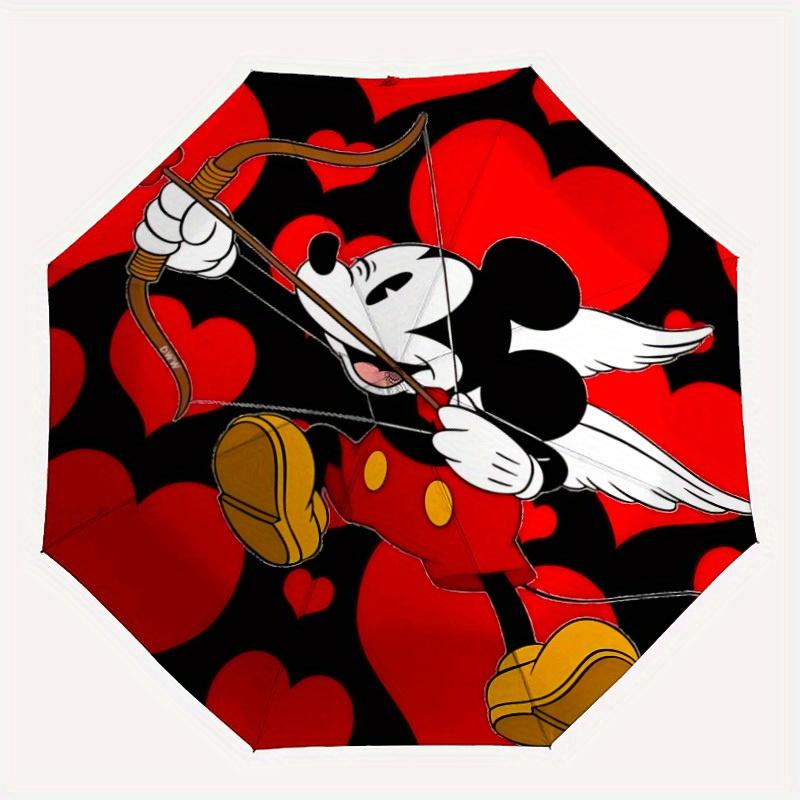

1pc Mickey Mouse Cupid Automatic Umbrella | Portable Foldable 8-Rib Manual Open, Casual Accessory, Durable Canopy yy250823061