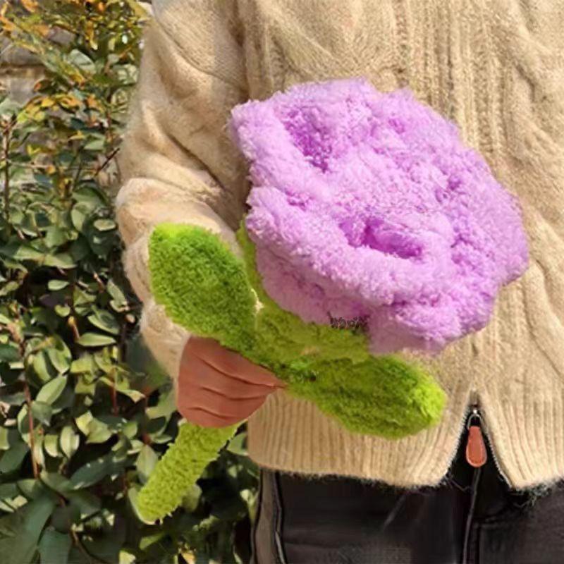 Chenille Stick Plush Rose DIY Material Pack - Handmade Creative Gift for Birthdays & Valentine's Day