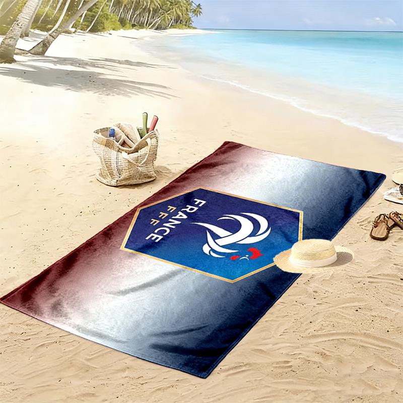 France National Football Team Print Beach Towel, Large Soft Quick Dry Towel for Beach Camping Swimming