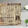 London Big Ben Shower Curtain European Style Red Tram Telephone Hall Scenery Old Newspaper Bath Screen Bathroom Curtain Box