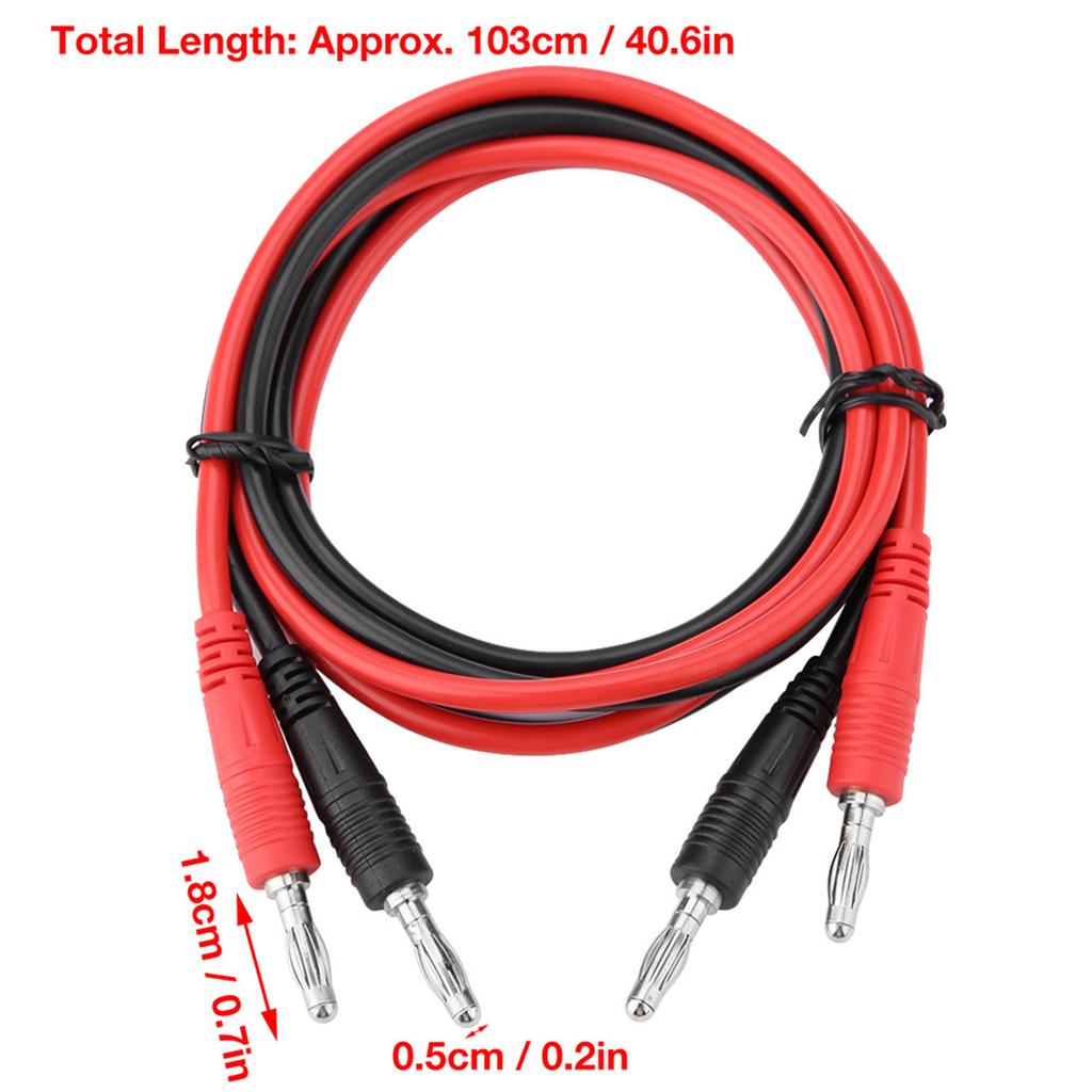P1041 2Pcs 4mm Banana Plug To Banana Plug Test Cable Test Probe Multimeter Testing Cables