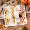 15 Stück Herbstpflanzenblatt- und Fruchtaufkleber Selbstklebende Scrapbook-Abziehbilder Unregelmäßige Formen für Telefon, Laptop, DIY-Bastelarbeiten, Dekorative Aufkleber mit Herbstthema