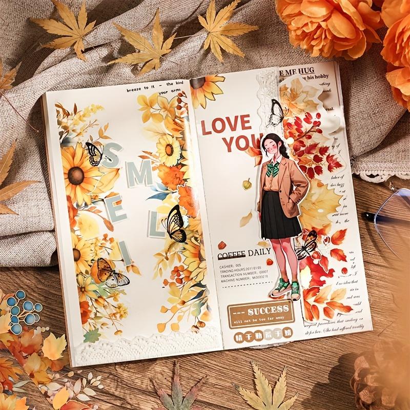 15 Stück Herbstpflanzenblatt- und Fruchtaufkleber Selbstklebende Scrapbook-Abziehbilder Unregelmäßige Formen für Telefon, Laptop, DIY-Bastelarbeiten, Dekorative Aufkleber mit Herbstthema