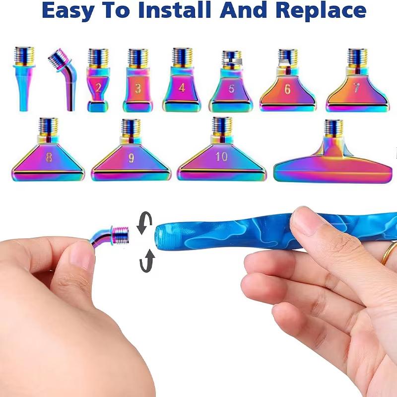 Resin Diamond Painting Pen Kit with 12 Interchangeable Metal Tips, 6 Wax Blocks, and Clear Storage Case for 5D Diamond Painting Art Crafts Supplies