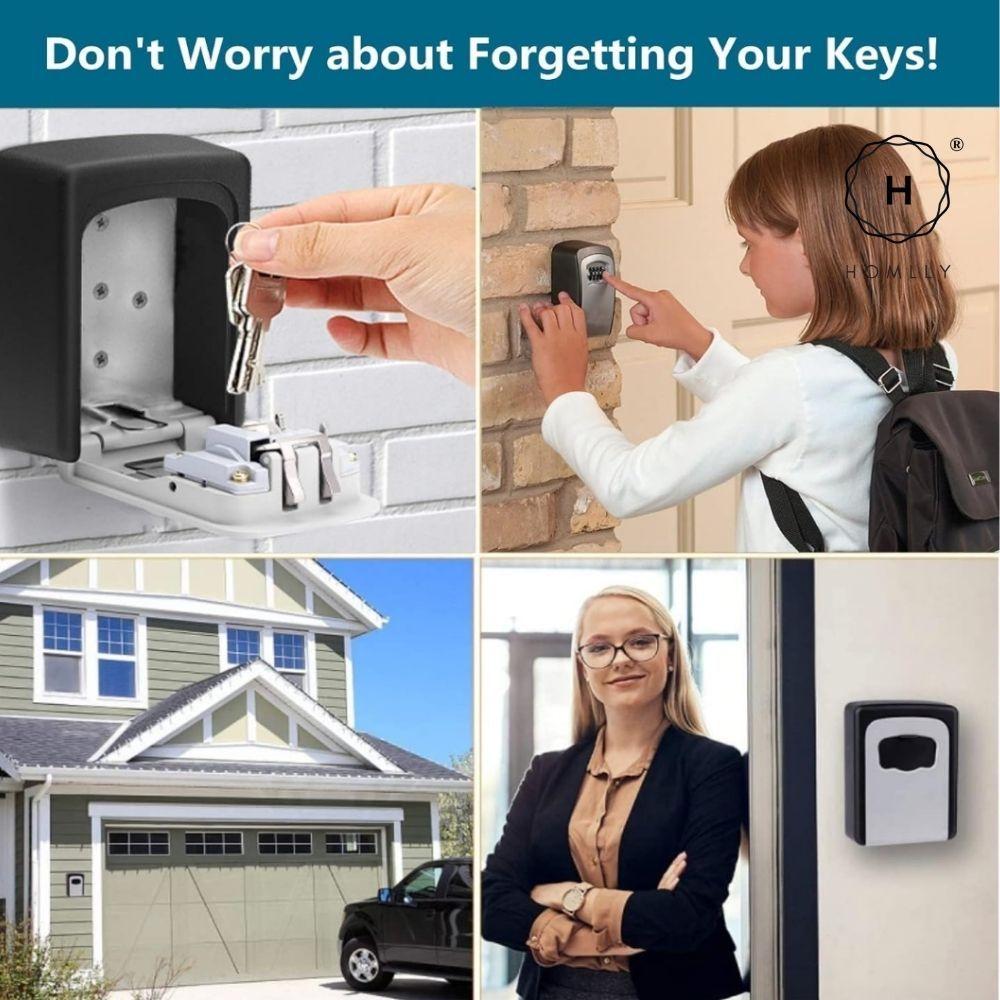 Homlly Digit Combination Travel Luggage Pad lock & Wall Mounted Key Storage Box (X3PCS)