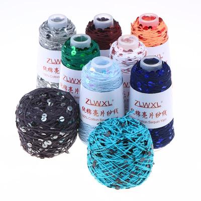 Pailletten Katoen Garen 50g Bol voor Handbreien Glanzend Zacht Garen DIY Kleding en Accessoire Maken