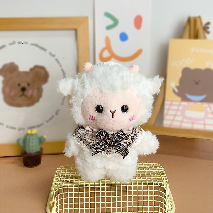 Cute Lamb Plush Keychain With Lace Shawl For Bag Decoration And Collectible Gift