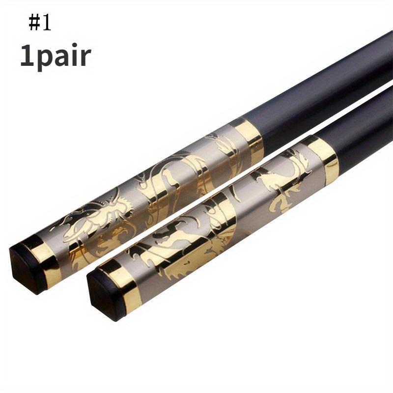 Chinesischer Golddrachen-Stil Essstäbchen Luxuslegierung Sushi-Essstäbchen Haushalts-Essstäbchen Geschirr Geschenk für Freunde