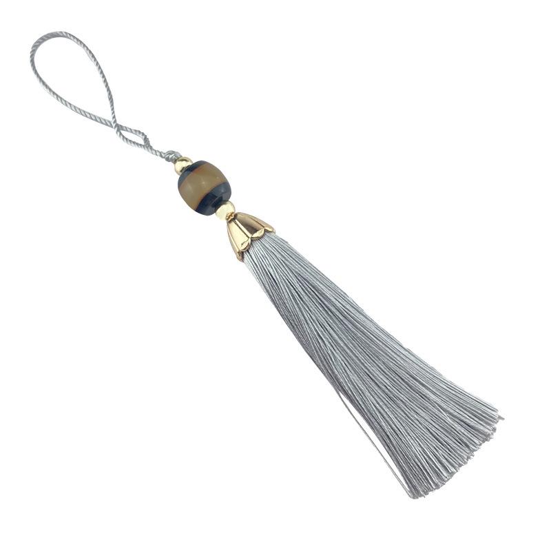 Chinese-Style Imitation Jade Tassel Fan Pendant for Antique Decoration