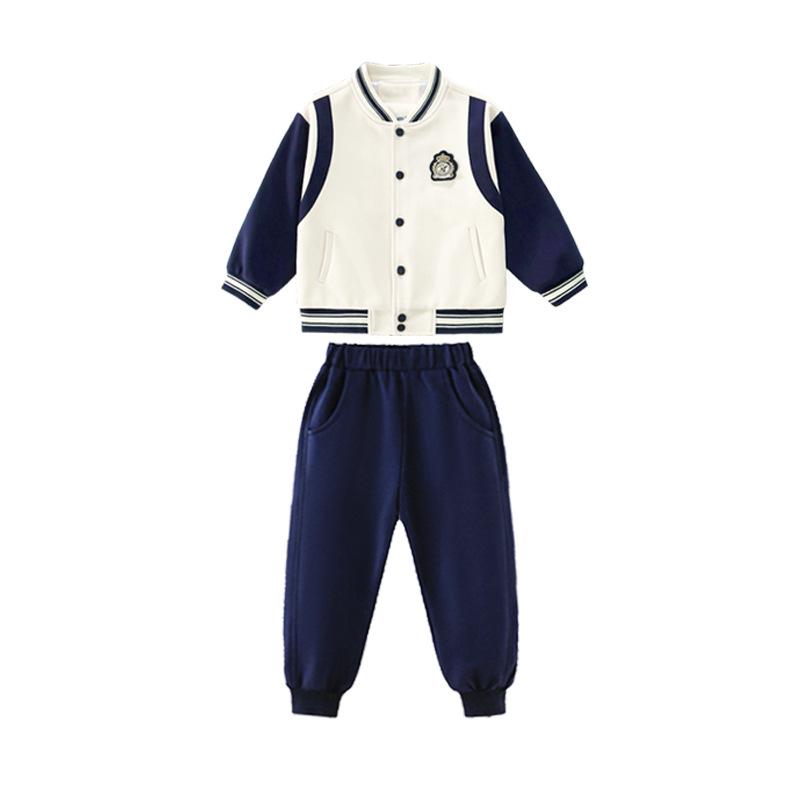 Primary School Sports Uniform Set: Spring & Autumn First Grade Three-Piece Outfit for Kindergarten & Children's Sports Events
