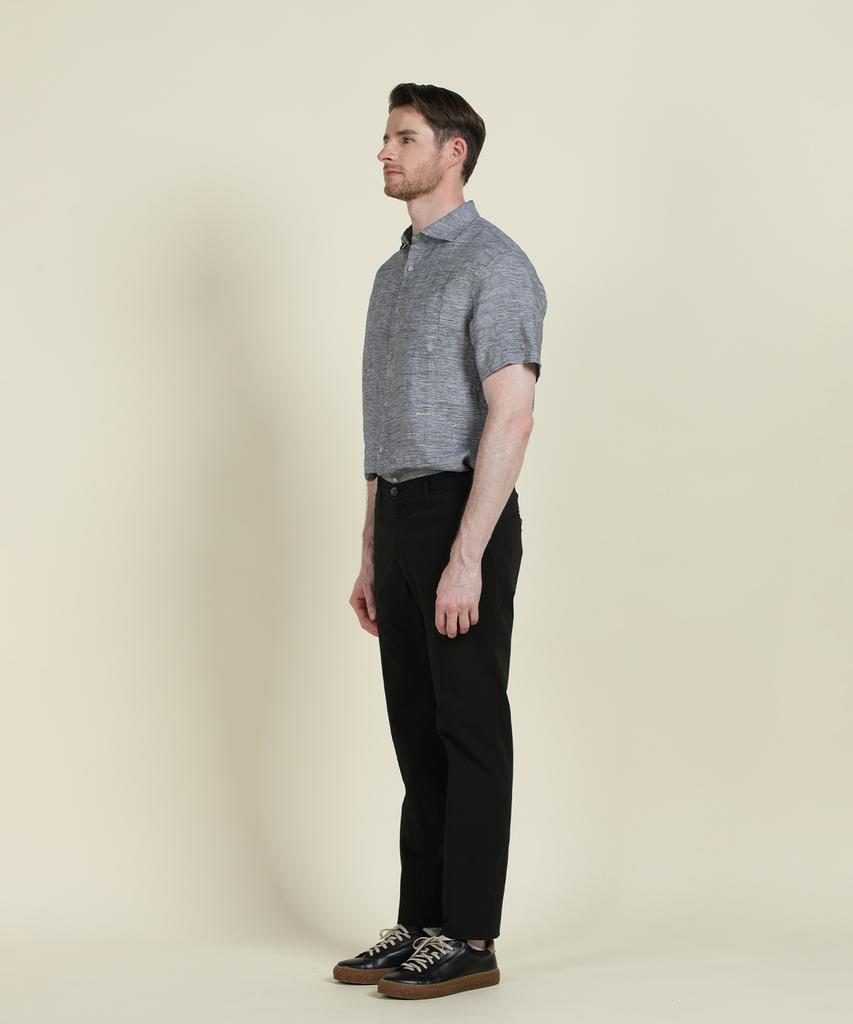 PANICALE Black Slim Fit Cotton Blend Chino Pants