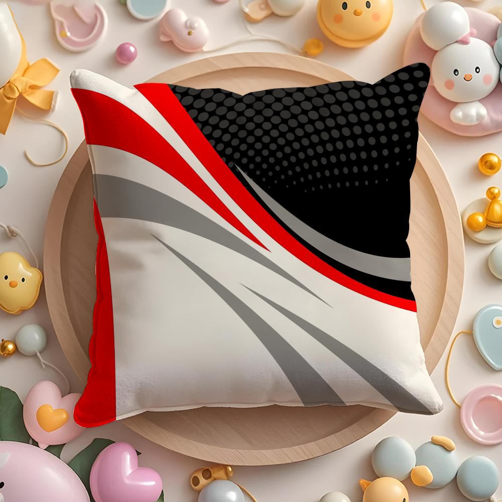 Modern Red Black Color Pillow Case Soft Plush Fabric DoubleSided Printed Cushion Cover Warm Winter Sofa Pillow Case