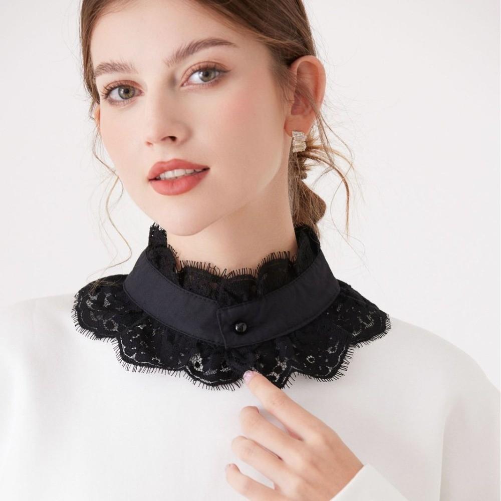 Capelet Fake Lace Collar Standing Collar Lace Neckline Exquisite Detachable Lapel Collar Women