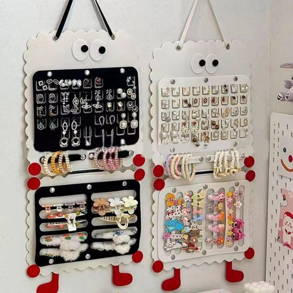 Wall-mounted Felt Hair Clip Storage Bag Detachable Hair Accessory Organizer  Ear Studs