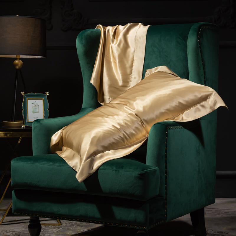 Taie d'oreiller de beauté double face en soie de mûrier couleur unie